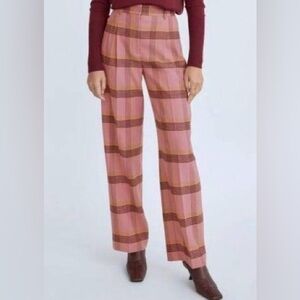 Wilfred Aritzia Effortless Pants in Pink Plaid